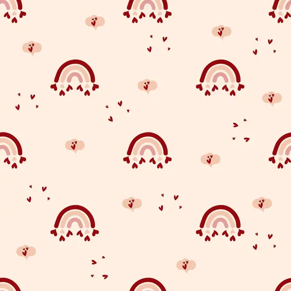 Gökkuşağı ve parlak arkaplanda kalpler, aşk düşünceleri, sevgililer günü, aşk, kumaş baskısı, tutku, kağıt