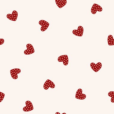 Sevgililer günü, kalbi ve romantik unsurları olan kusursuz şirin bir desen.