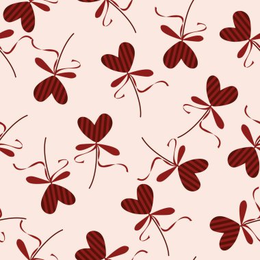 Sevgililer günü, kalbi ve romantik unsurları olan kusursuz şirin bir desen.