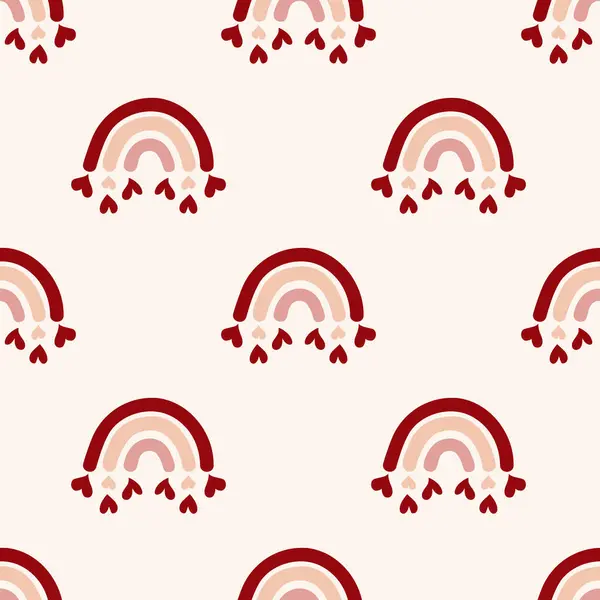 Sevgililer günü, kalbi ve romantik unsurları olan kusursuz şirin bir desen.