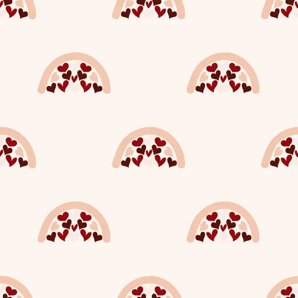 Sevgililer günü, kalbi ve romantik unsurları olan kusursuz şirin bir desen.