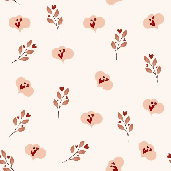 Sevgililer günü, kalbi ve romantik unsurları olan kusursuz şirin bir desen.