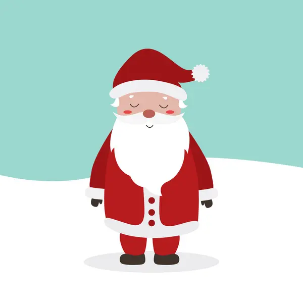 Şirin Mutlu Noeller ve güzel Noel Baba 'nın olduğu yeni yıl kartı. Kış mevsiminde bir çizgi film karakteri..