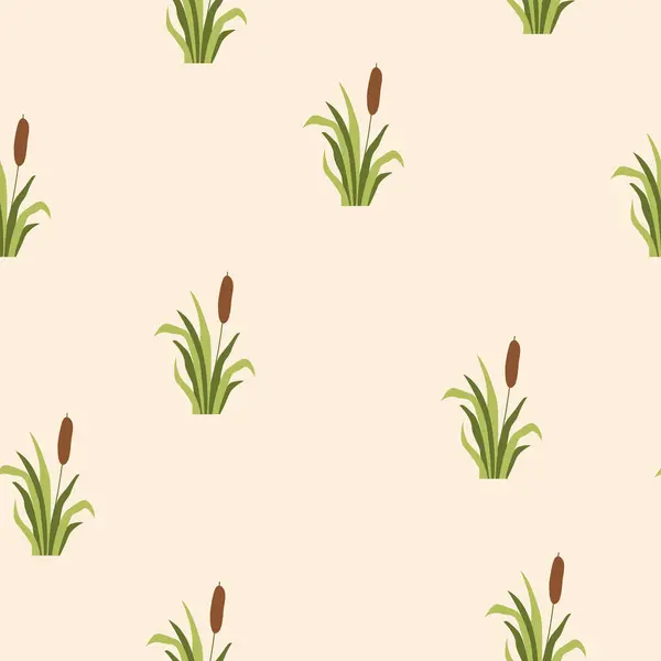 Pastel arka planda sevimli karikatür kamışı, kusursuz desen