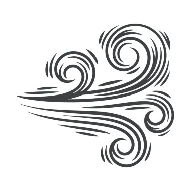 Karalama tarzında çizilmiş bir rüzgar çizgisi. Çizim siyah beyaz ve çok stil sahibi.