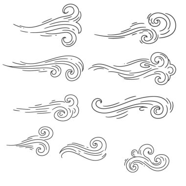 Karalama tarzında çizilmiş bir rüzgar çizgisi. Çizim siyah beyaz ve çok stil sahibi.