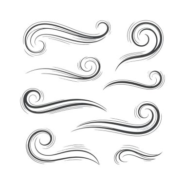 Karalama tarzında çizilmiş bir rüzgar çizgisi. Çizim siyah beyaz ve çok stil sahibi.