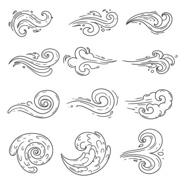 Karalama tarzında çizilmiş bir rüzgar çizgisi. Çizim siyah beyaz ve çok stil sahibi.