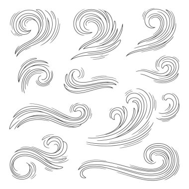 Karalama tarzında çizilmiş bir rüzgar çizgisi. Çizim siyah beyaz ve çok stil sahibi.