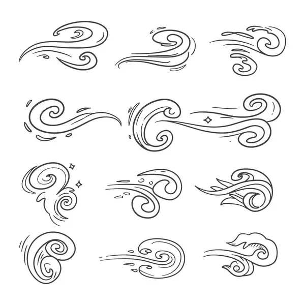 Karalama tarzında çizilmiş bir rüzgar çizgisi. Çizim siyah beyaz ve çok stil sahibi.