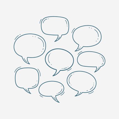 El çizimi konuşma baloncukları, karalama tarzında. vektör illüstrasyonu