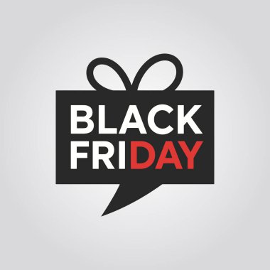 Kara Cuma indirimi konsepti. İşaret kırmızı ve siyah ve beyaz bir arka planı var. Vektör İllüstrasyonu