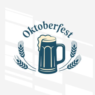 Ekim Festivali 'nin Münih konseptindeki Vektör İllüstrasyonu. Görüntünün beyaz bir arkaplan üzerine kurulmuş neşeli ve neşeli bir havası var..