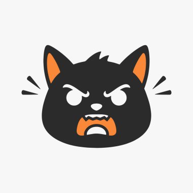 Çizgi film karakteri dizaynındaki öfkenin ifadesi. Vektör İllüstrasyonu