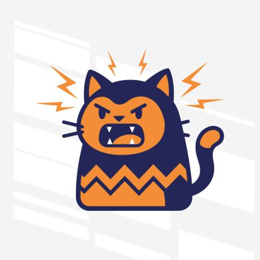 Çizgi film karakteri dizaynındaki öfkenin ifadesi. Vektör İllüstrasyonu