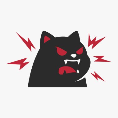 Çizgi film karakteri dizaynındaki öfkenin ifadesi. Vektör İllüstrasyonu