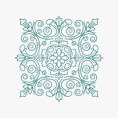 Vintage çiçek süsü için düz tasarım konsepti. Vektör İllüstrasyonu