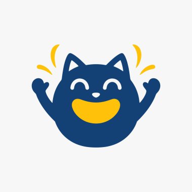 Şirin Mutluluk çizgi film karakteri için düz tasarım konsepti. Vektör İllüstrasyonu