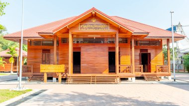 Provincial courthouse in downtown Mae Sat Thailand