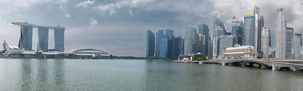 Panorama Des Toits Singapour Marina Bay Avec Ciel Nuageux — Photo