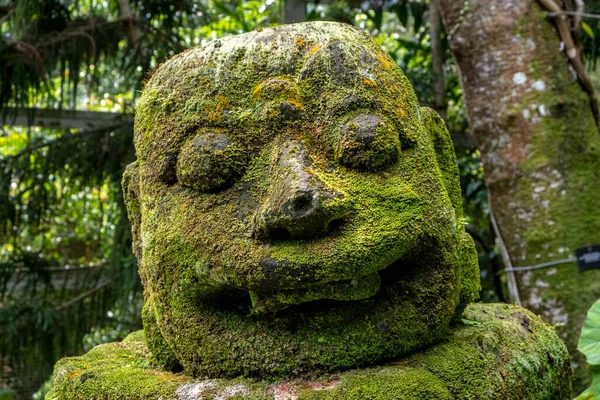 Stock image Moss covered statue in a tropical garden in Singapore