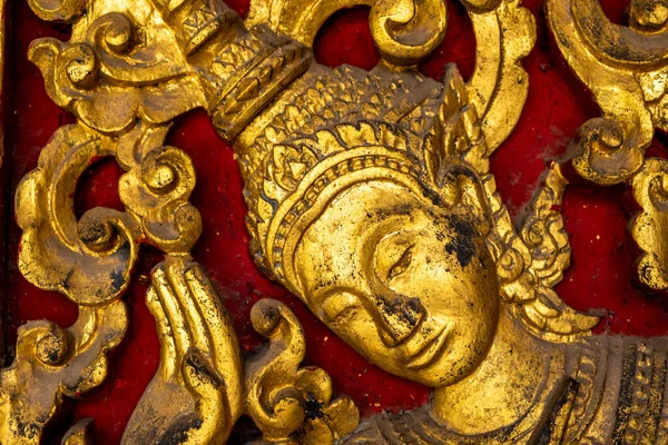 Красочная Фреска Буддийском Храме Ват Хосиан Воровихане Луангпрабанге Лаос — стоковое фото