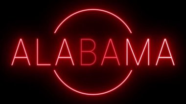Alabama için kırmızı neon ışığı