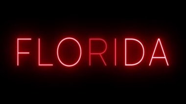 Kırmızı yanıp sönen ve yanıp sönen Florida tabelası.