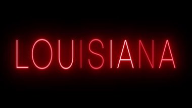 Louisiana için yanıp sönen kırmızı neon ışığı.
