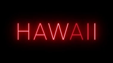 Havai için yanıp sönen kırmızı neon ışığı