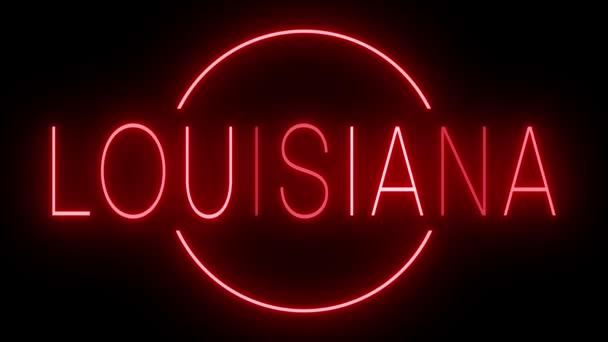 ルイジアナのネオンサインを赤く点滅 — ストック動画