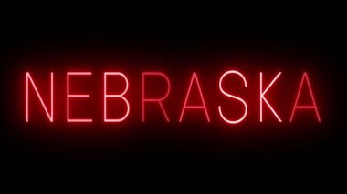 Nebraska için yanıp sönen kırmızı neon ışığı
