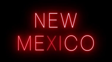 Kırmızı yanıp sönen ve yanıp sönen New Mexico tabelası.