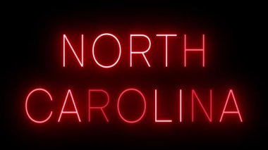 Kuzey Carolina için yanıp sönen kırmızı neon ışığı