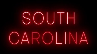 Kırmızı yanıp sönen ve yanıp sönen Güney Carolina tabelası.