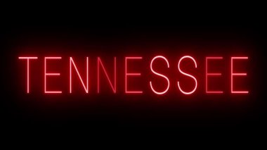 Tennessee için yanıp sönen kırmızı neon ışığı