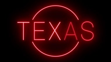 Teksas için yanıp sönen kırmızı neon ışığı