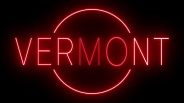 Vermont için yanıp sönen kırmızı neon ışığı