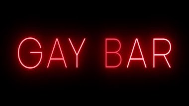 Kırmızı yanıp sönen ve yanıp sönen neon ışığı eşcinseller için