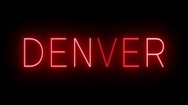 Denver için yanıp sönen kırmızı neon ışığı
