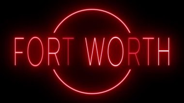 Fort Worth için yanıp sönen ve yanıp sönen neon ışığı