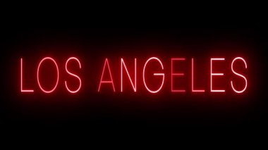 Los Angeles için yanıp sönen kırmızı neon ışığı.