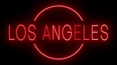 Los Angeles için yanıp sönen kırmızı neon ışığı.