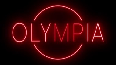 Olympia için kırmızı yanıp sönen ve yanıp sönen neon ışığı