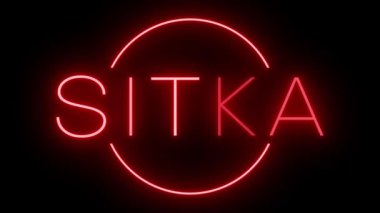 Sitka için kırmızı yanıp sönen ve yanıp sönen neon ışığı