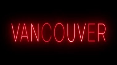Vancouver için yanıp sönen kırmızı neon ışığı