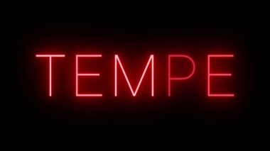 Tempe için yanıp sönen kırmızı neon ışığı
