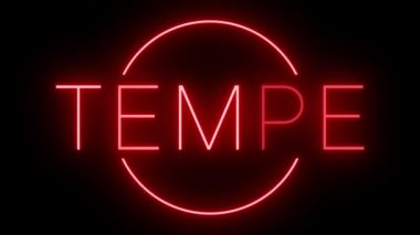Tempe için yanıp sönen kırmızı neon ışığı