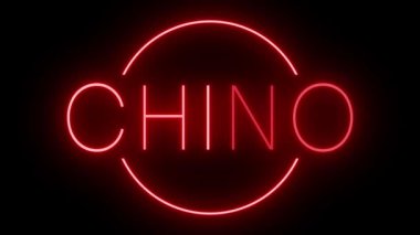 Chino şehri için yanıp sönen, yanıp sönen neon ışığı.