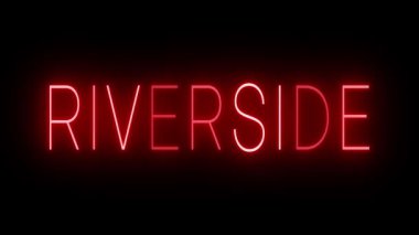 Kırmızı yanıp sönen ve yanıp sönen neon ışıkları Riverside için
